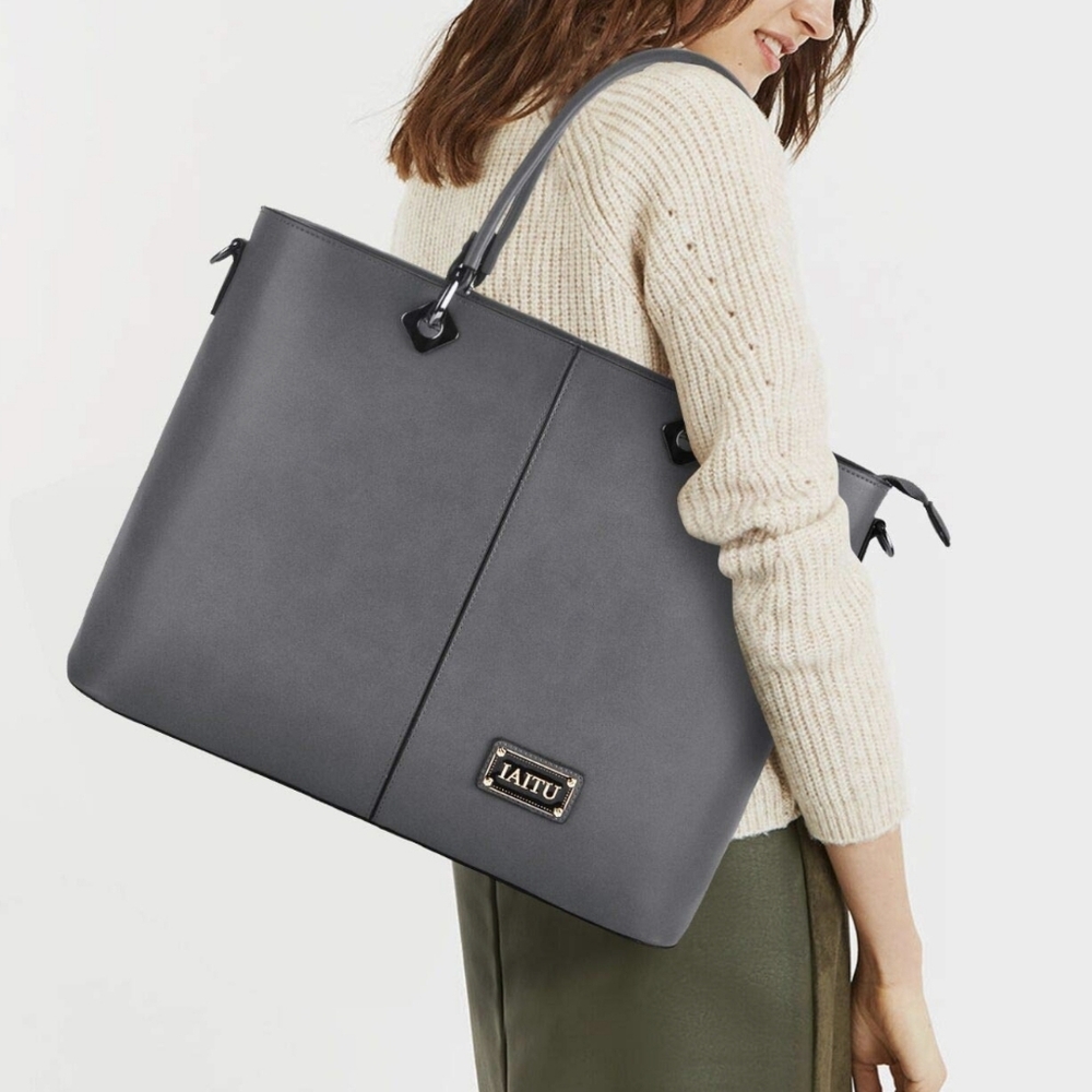 Gray, large capacity laptop / messenger bag